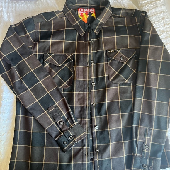 DIXXON Sweaters - DIXXON Black and Brown Casual Button Down Shirt